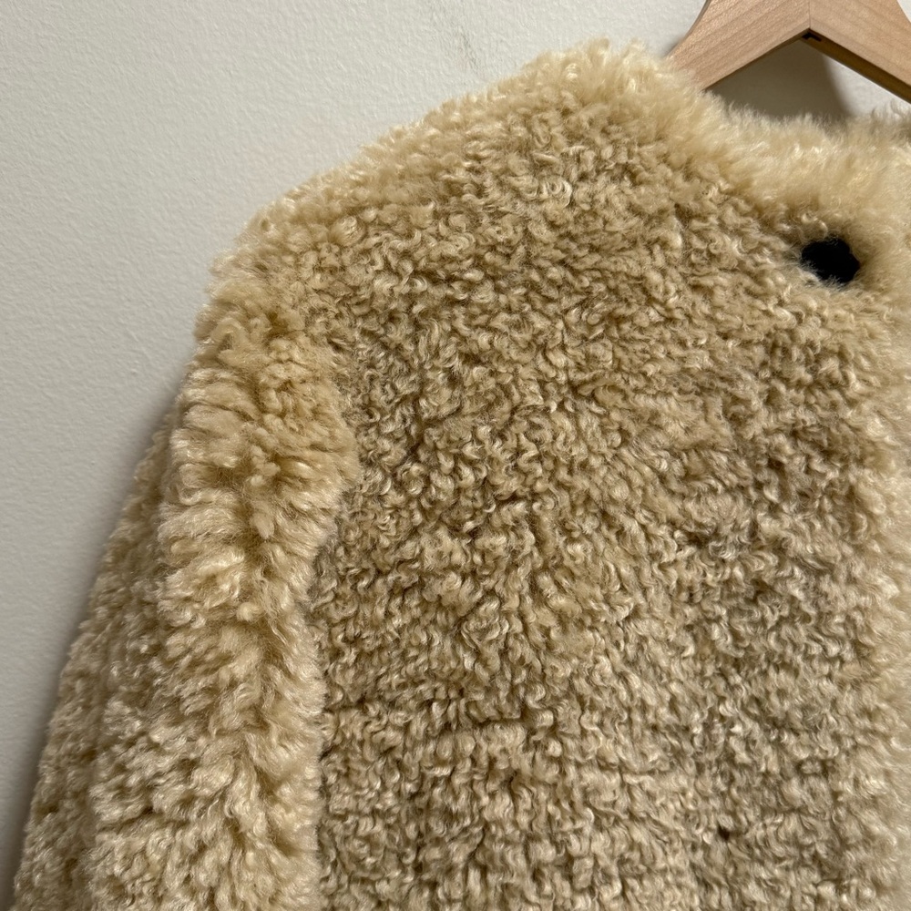 Rag & Bone Sabrina faux fur coat cropped shearling jacket beige glam winter cute - Picture 6 of 11